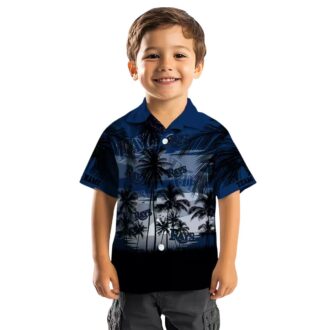Tampa Bay Rays Sunset Navy Black Hawaiian Shirt - Tropical MLB Baseball Shirt for Men
