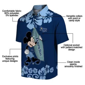 Tampa Bay Rays Surfing Mickey Hawaiian Shirt - Beachwear for MLB Fans, Perfect Summer Style