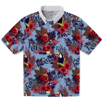 Tampa Bay Rays Toucan Aloha Shirt 2025 - Floral Navy Red MLB Summer Outfit