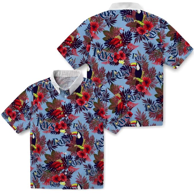 Tampa Bay Rays Toucan Aloha Shirt 2025 - Floral Navy Red MLB Summer Outfit