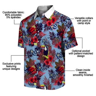 Tampa Bay Rays Toucan Aloha Shirt 2025 - Floral Navy Red MLB Summer Outfit