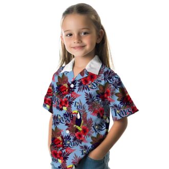 Tampa Bay Rays Toucan Aloha Shirt 2025 - Floral Navy Red MLB Summer Outfit