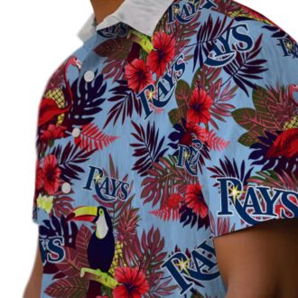 Tampa Bay Rays Toucan Aloha Shirt 2025 - Floral Navy Red MLB Summer Outfit
