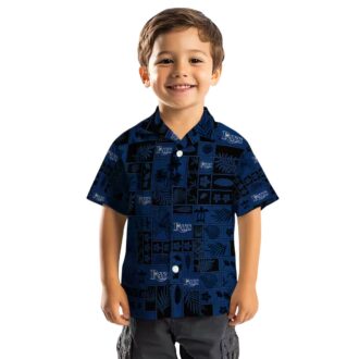 Unique Tampa Bay Rays Tropical Hawaiian Shirt - Navy Black Patchwork Beach Fan Apparel
