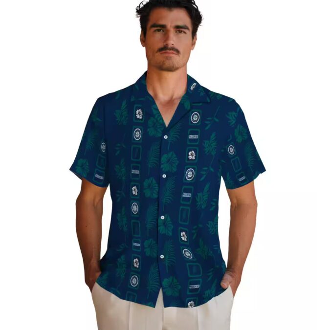 Best Seattle Mariners Navy Blue Hawaiian Shirt - Floral MLB Shirt for Men and Women