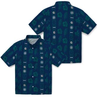 Best Seattle Mariners Navy Blue Hawaiian Shirt - Floral MLB Shirt for Men and Women