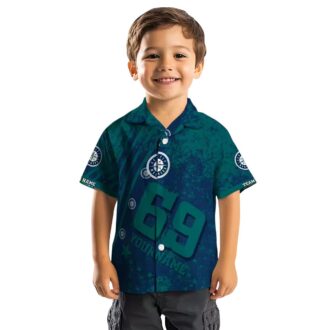 Custom Seattle Mariners Star Stripes Hawaiian Shirt with Aloha Navy Blue Design