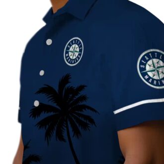 Exclusive Seattle Mariners Sunset Beach Hawaiian Shirt - Navy Blue & Black MLB Summer Fashion