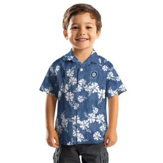 Limited Edition Seattle Mariners Hawaiian Shirt - Hibiscus Clusters Navy Blue Tropical MLB Fan Shirt