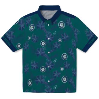 MLB Custom Seattle Mariners Hawaiian Shirt - Tropical Green Botanical Design for Fans