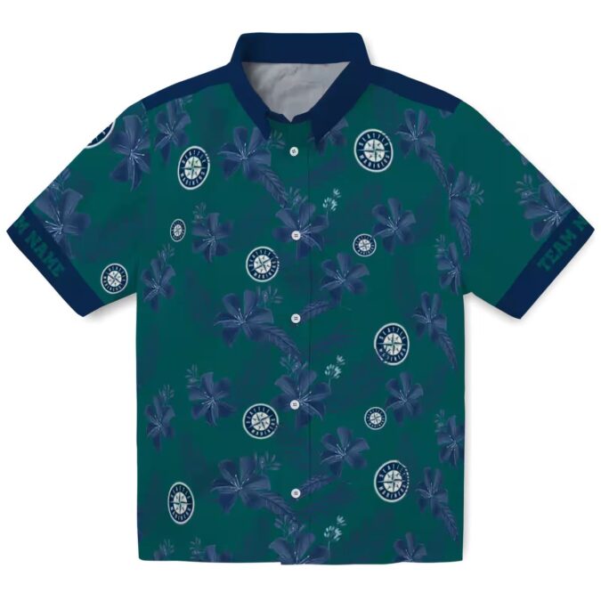 MLB Custom Seattle Mariners Hawaiian Shirt - Tropical Green Botanical Design for Fans