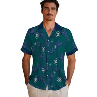 MLB Custom Seattle Mariners Hawaiian Shirt - Tropical Green Botanical Design for Fans