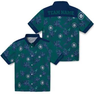 MLB Custom Seattle Mariners Hawaiian Shirt - Tropical Green Botanical Design for Fans