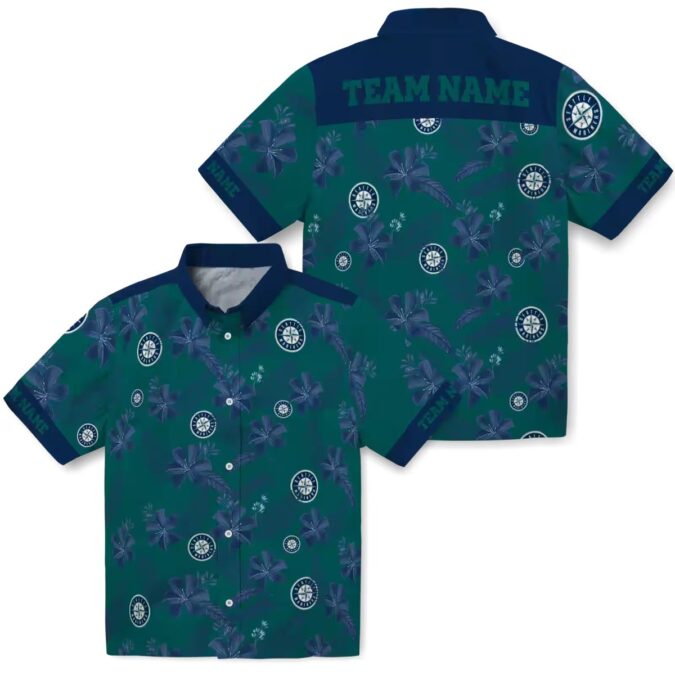MLB Custom Seattle Mariners Hawaiian Shirt - Tropical Green Botanical Design for Fans