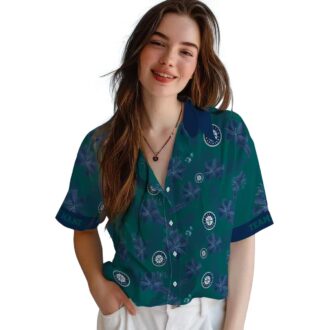 MLB Custom Seattle Mariners Hawaiian Shirt - Tropical Green Botanical Design for Fans