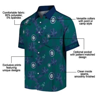 MLB Custom Seattle Mariners Hawaiian Shirt - Tropical Green Botanical Design for Fans