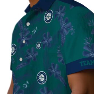 MLB Custom Seattle Mariners Hawaiian Shirt - Tropical Green Botanical Design for Fans