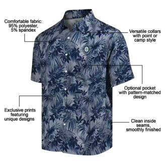 MLB Seattle Mariners Leafy Navy Blue Hawaiian Shirt - Perfect for Summer and Baseball Fans