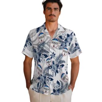 Seattle Mariners Hawaiian Shirt with Hibiscus & Palm Leaves - Navy Blue Beach Shirt for MLB Fans