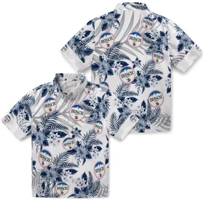 Seattle Mariners Hawaiian Shirt with Hibiscus & Palm Leaves - Navy Blue Beach Shirt for MLB Fans
