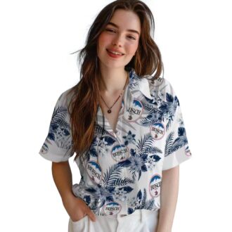 Seattle Mariners Hawaiian Shirt with Hibiscus & Palm Leaves - Navy Blue Beach Shirt for MLB Fans
