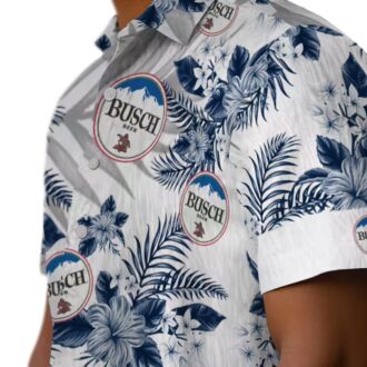 Seattle Mariners Hawaiian Shirt with Hibiscus & Palm Leaves - Navy Blue Beach Shirt for MLB Fans