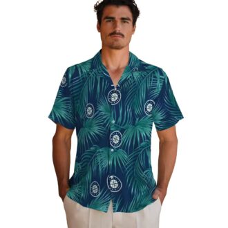 Seattle Mariners Leafy Palms Hawaiian Shirt - MLB Fan Navy Blue Summer Shirt