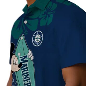 Seattle Mariners MLB Surfing Mickey Navy Blue Hawaiian Shirt - Tropical Beachwear for Fans