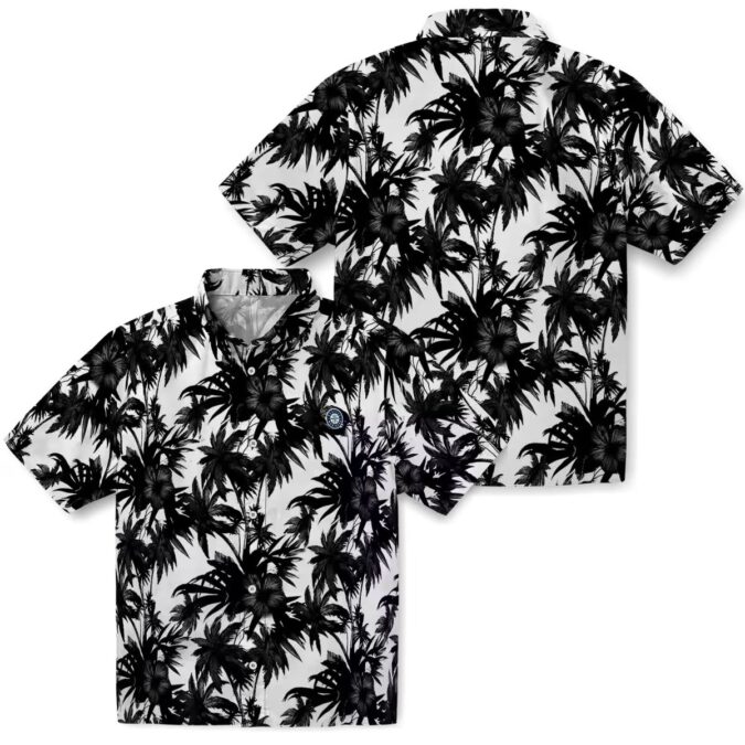 Seattle Mariners Palm Motifs Hawaiian Shirt - Black and White MLB Summer Shirt for Fans
