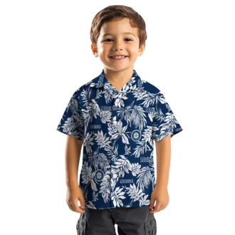 Tropical Leaf Seattle Mariners Hawaiian Shirt - Navy Blue MLB Shirt for Baseball Fans