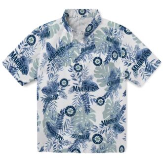 Tropical Leaves Seattle Mariners Hawaiian Shirt - White MLB Summer Shirt for Fans