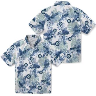 Tropical Leaves Seattle Mariners Hawaiian Shirt - White MLB Summer Shirt for Fans