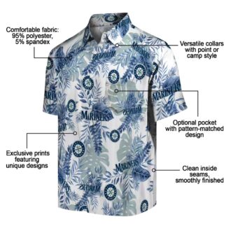 Tropical Leaves Seattle Mariners Hawaiian Shirt - White MLB Summer Shirt for Fans