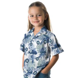 Tropical Leaves Seattle Mariners Hawaiian Shirt - White MLB Summer Shirt for Fans