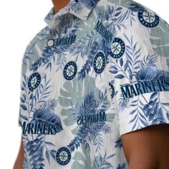 Tropical Leaves Seattle Mariners Hawaiian Shirt - White MLB Summer Shirt for Fans
