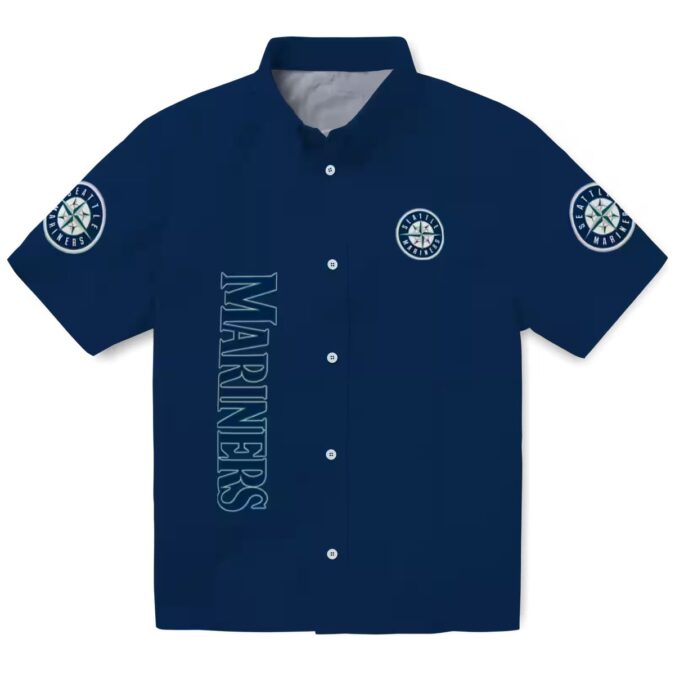 Tropical MLB Hawaiian Shirt Seattle Mariners - Navy Blue Minion Design Shirt for Fans