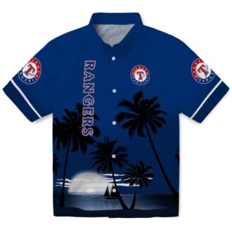 Best MLB Texas Rangers Sunset Blue Black Hawaiian shirts for Beach Summer 2025