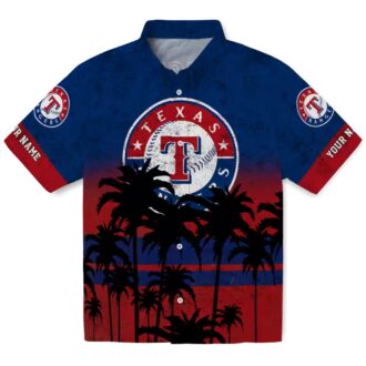 Custom MLB Texas Rangers Hawaiian Shirt - Sunset Beach Aloha Shirt for Summer Fun