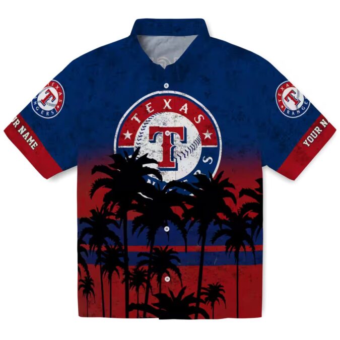 Custom MLB Texas Rangers Hawaiian Shirt - Sunset Beach Aloha Shirt for Summer Fun