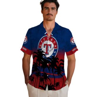 Custom MLB Texas Rangers Hawaiian Shirt - Sunset Beach Aloha Shirt for Summer Fun