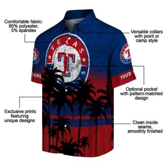 Custom MLB Texas Rangers Hawaiian Shirt - Sunset Beach Aloha Shirt for Summer Fun