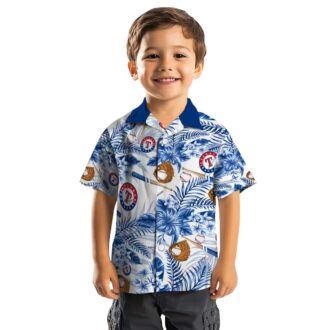 Custom Texas Rangers Floral Beach Shirt - Blue White Hawaiian Style for MLB Fans