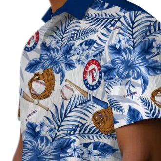 Custom Texas Rangers Floral Beach Shirt - Blue White Hawaiian Style for MLB Fans
