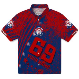 Custom Texas Rangers Hawaiian Shirt with Blue Star Stripes - Perfect MLB Gear for Beach & BBQ