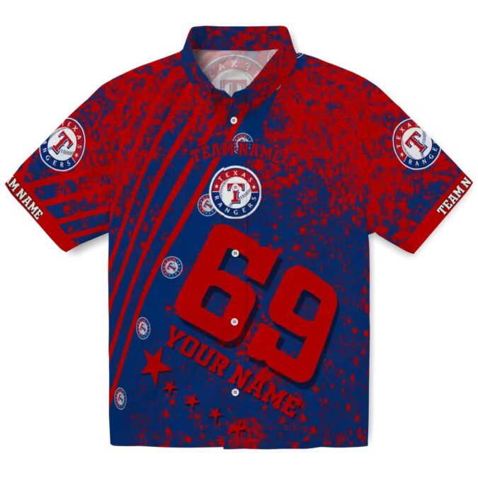 Custom Texas Rangers Hawaiian Shirt with Blue Star Stripes - Perfect MLB Gear for Beach & BBQ