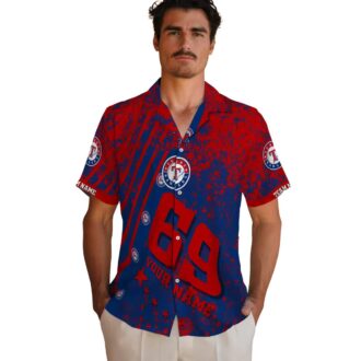 Custom Texas Rangers Hawaiian Shirt with Blue Star Stripes - Perfect MLB Gear for Beach & BBQ