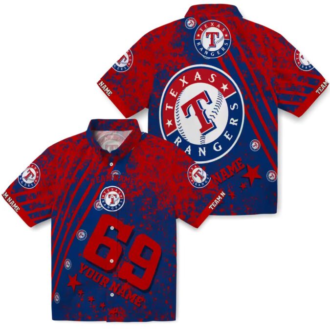 Custom Texas Rangers Hawaiian Shirt with Blue Star Stripes - Perfect MLB Gear for Beach & BBQ