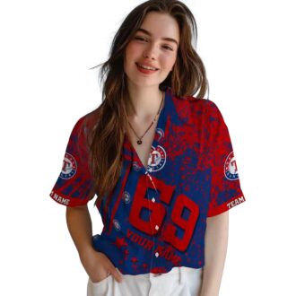 Custom Texas Rangers Hawaiian Shirt with Blue Star Stripes - Perfect MLB Gear for Beach & BBQ