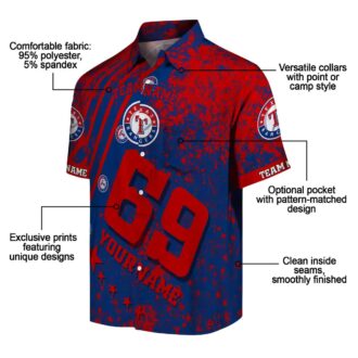 Custom Texas Rangers Hawaiian Shirt with Blue Star Stripes - Perfect MLB Gear for Beach & BBQ