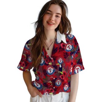 Exclusive Texas Rangers Hawaiian Shirt - Tropical Toucan Blue Red Floral MLB Gear
